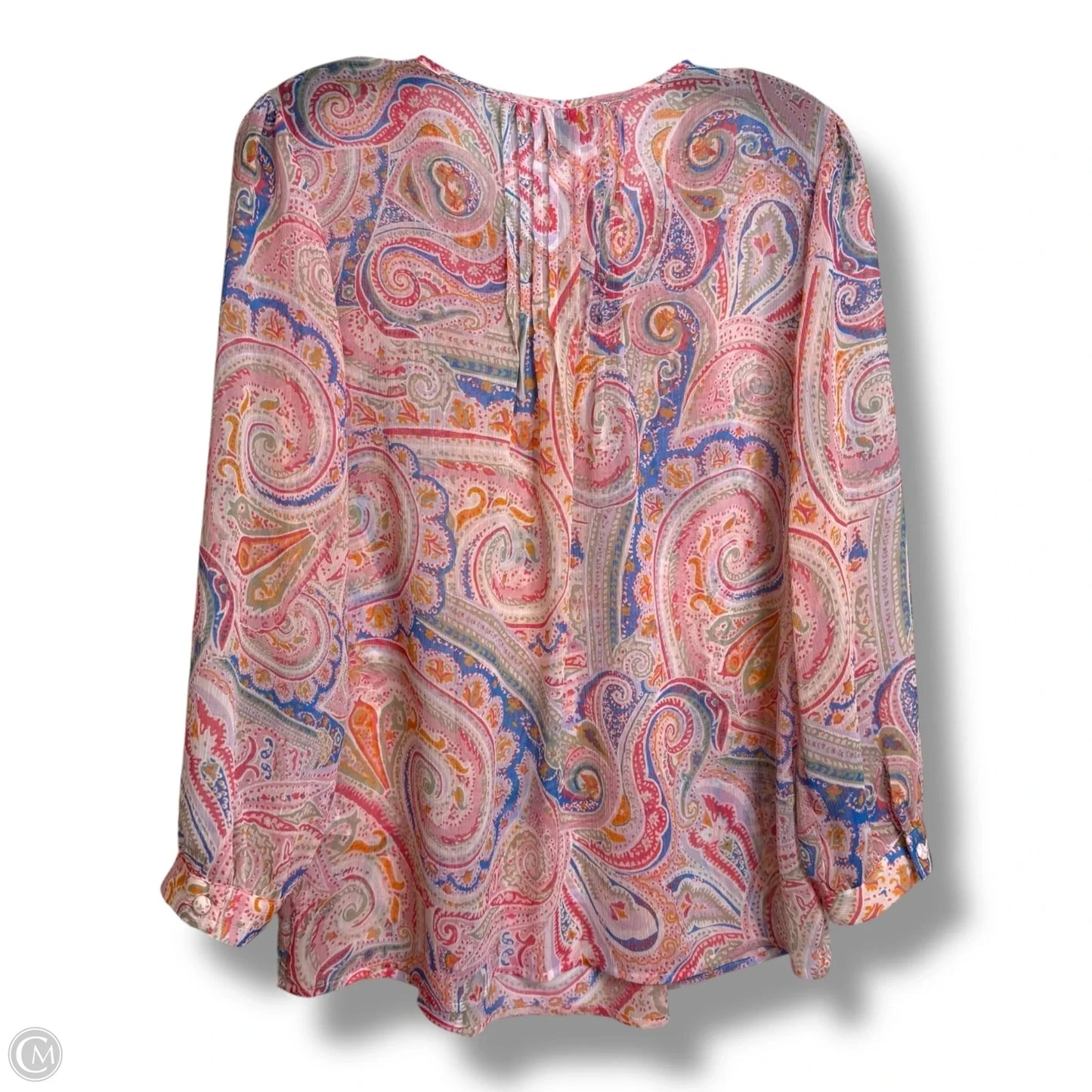 Blouse Long Sleeve By Tommy Hilfiger In Paisley Print, Size: S