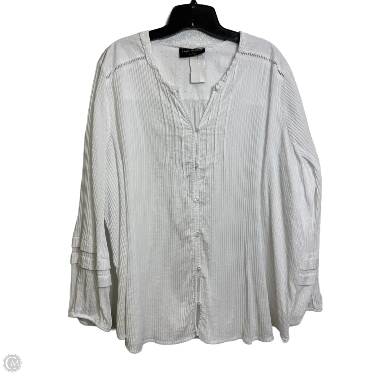 Top 3/4 Sleeve By Lane Bryant In White, Size: 20