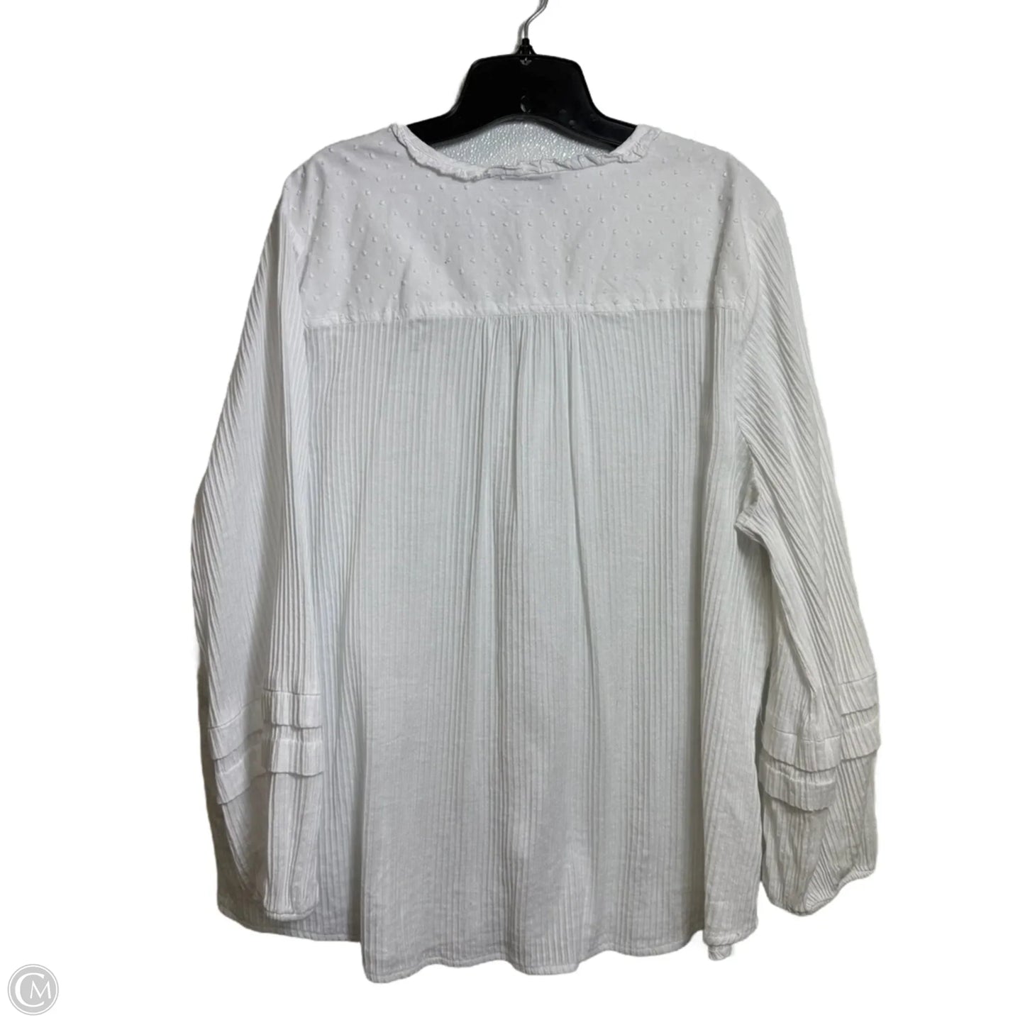 Top 3/4 Sleeve By Lane Bryant In White, Size: 20
