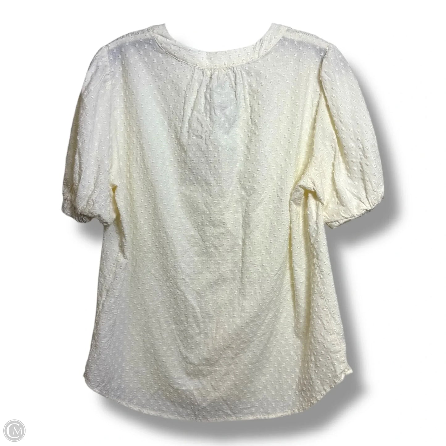 Top Short Sleeve By Clothes Mentor In Cream, Size: M