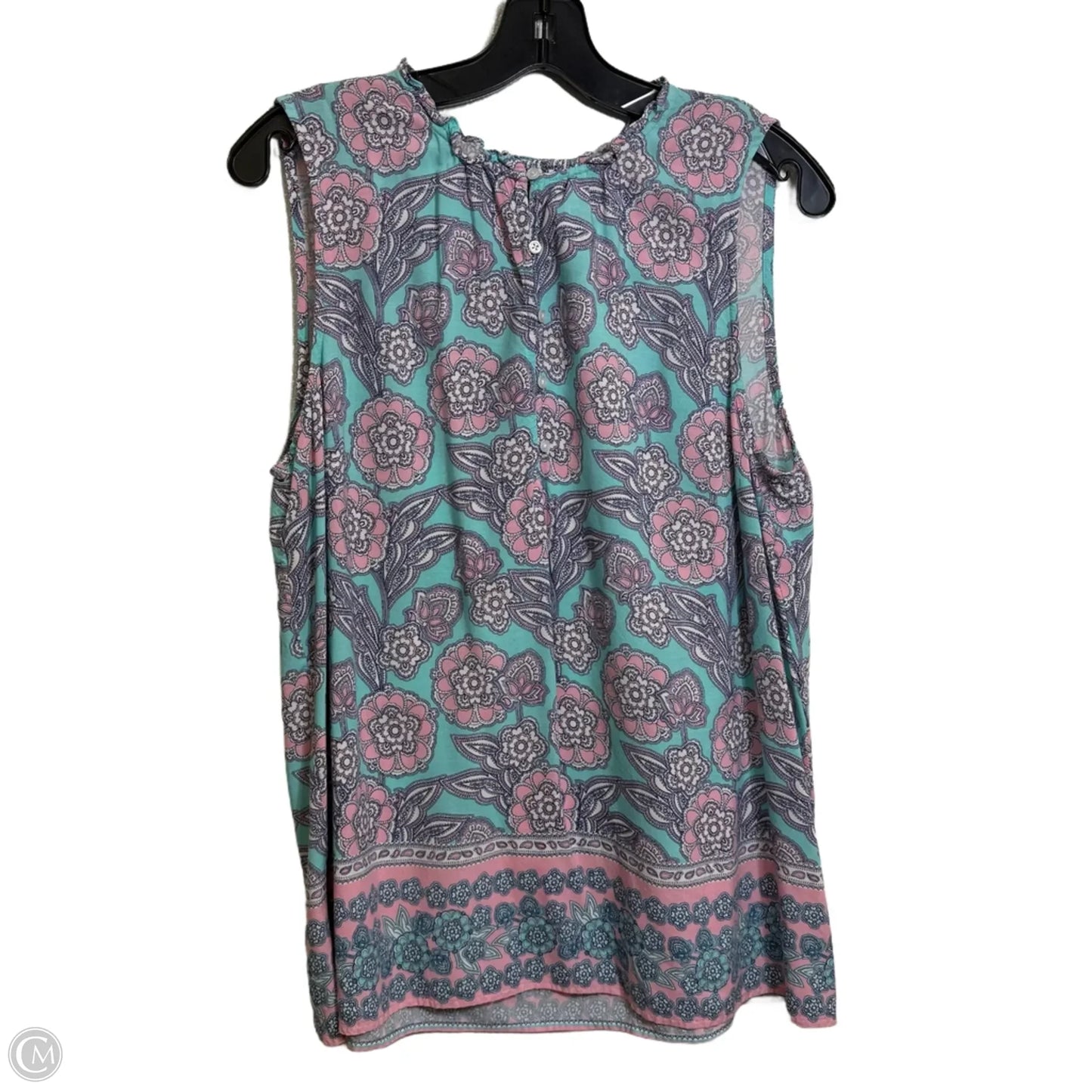 Top Sleeveless By Talbots In Blue & Pink, Size: L