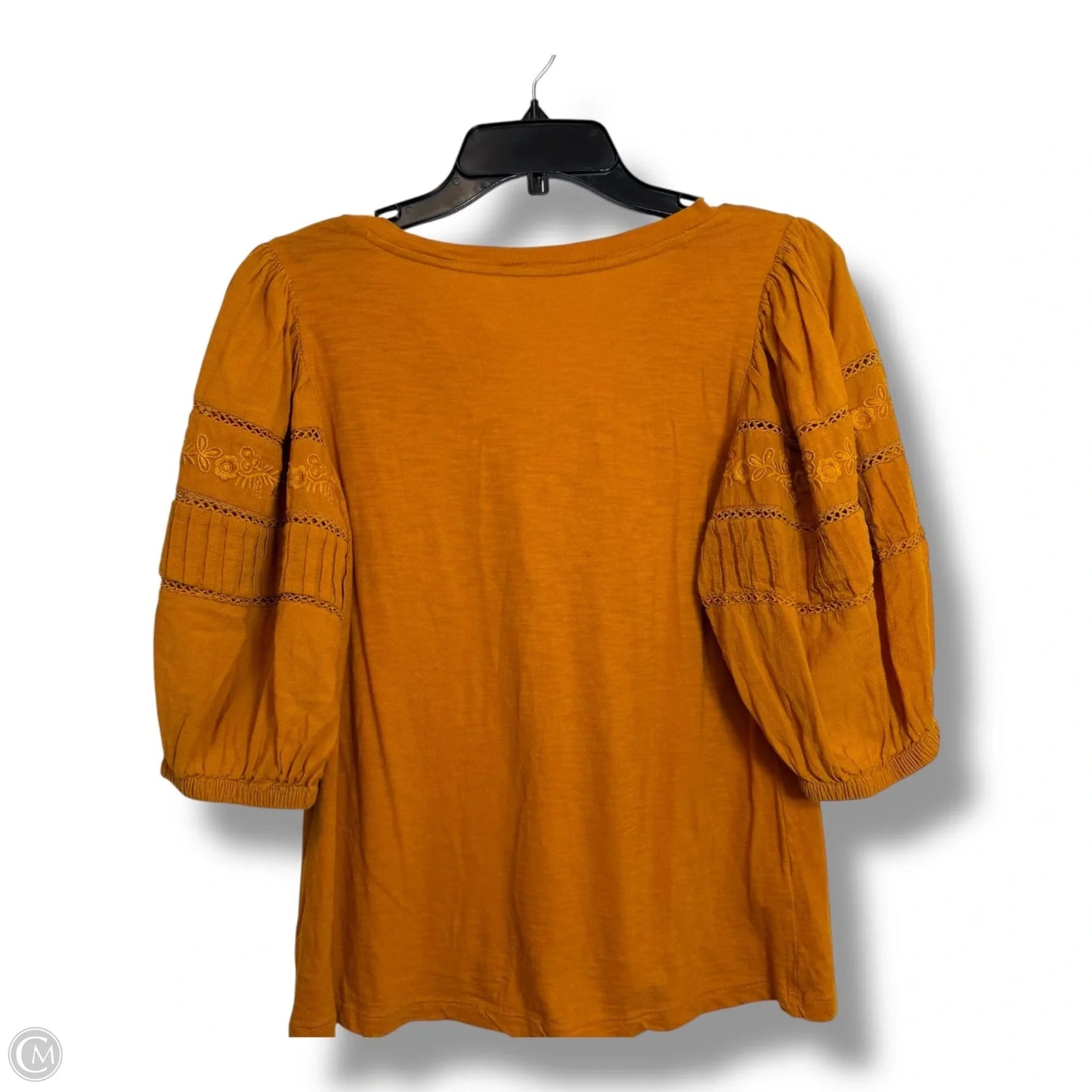 Top Short Sleeve Basic By Loft In Gold, Size: S