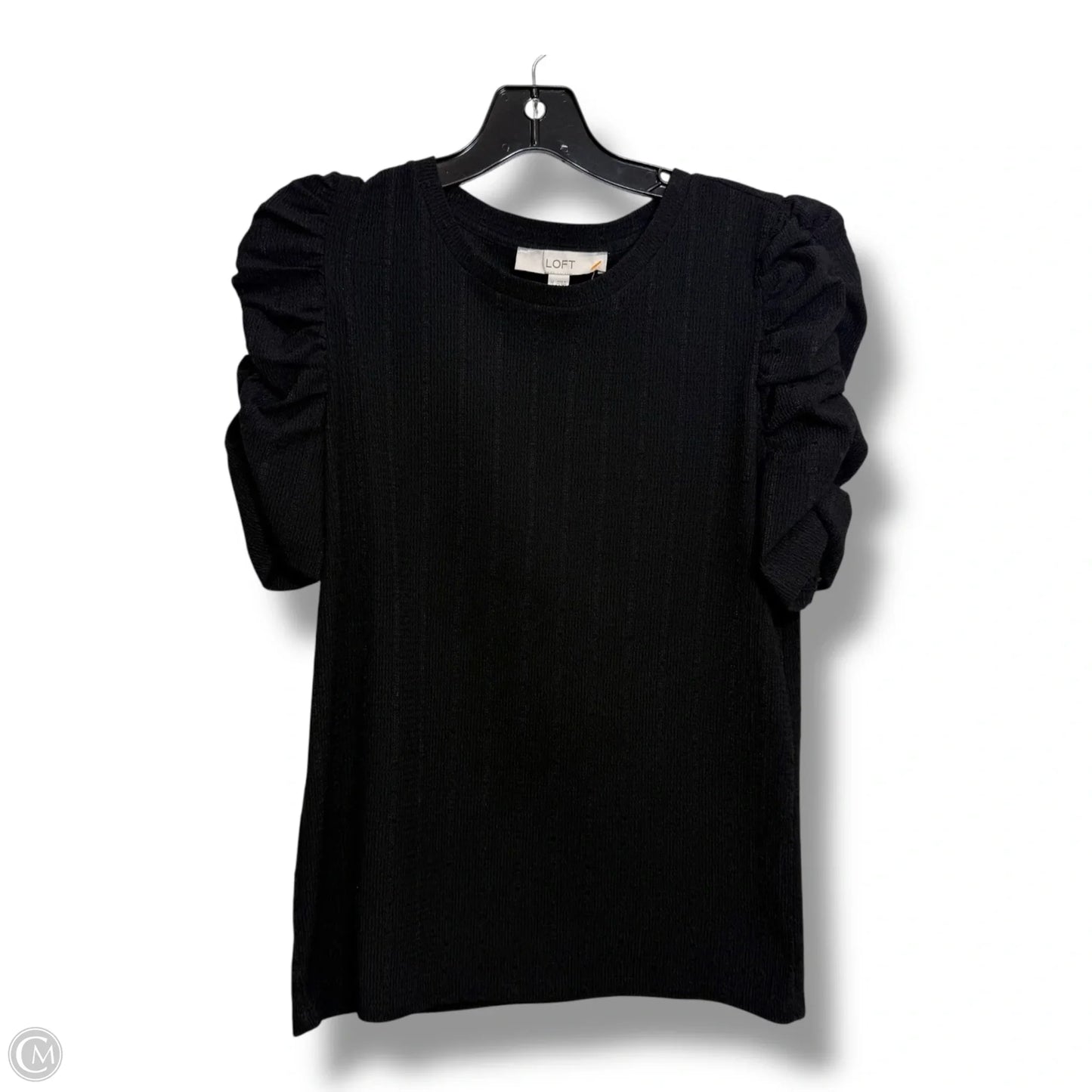 Top Short Sleeve By Loft In Black, Size: M