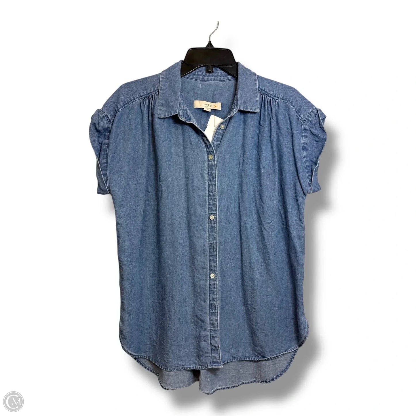 Top Short Sleeve By Loft In Blue Denim, Size: M