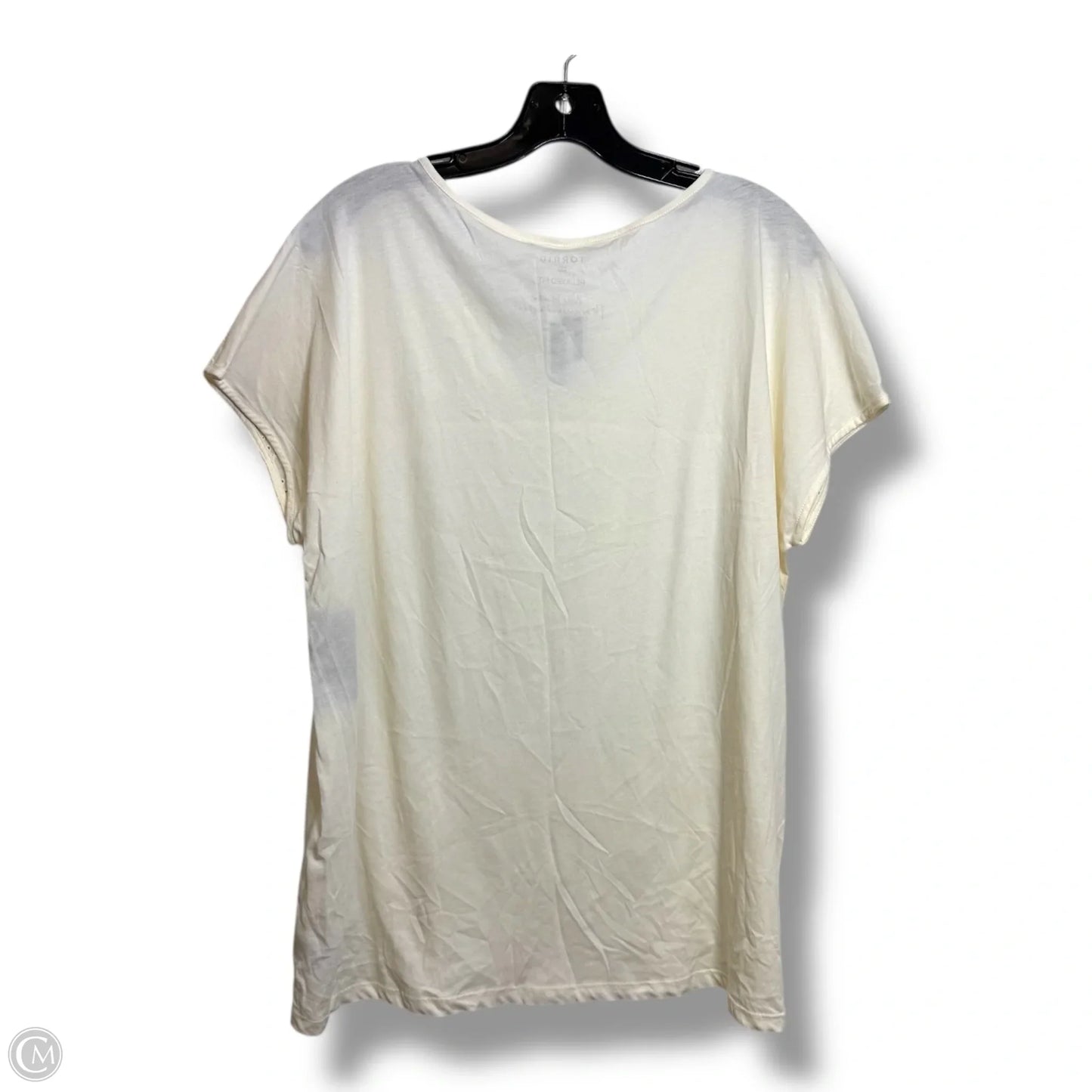 Top Short Sleeve Basic By Torrid In Cream, Size: M