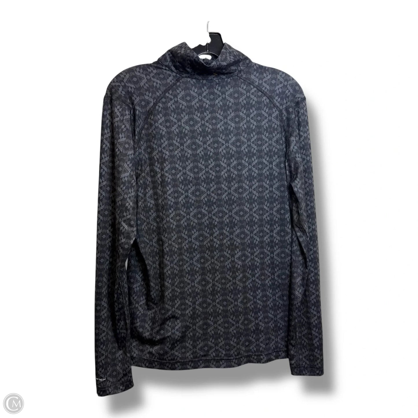 Athletic Top Long Sleeve Collar By Columbia In Black & Brown, Size: L