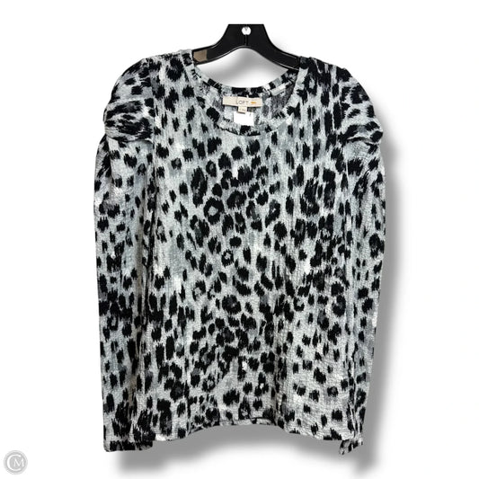 Top Long Sleeve Basic By Loft In Animal Print, Size: S