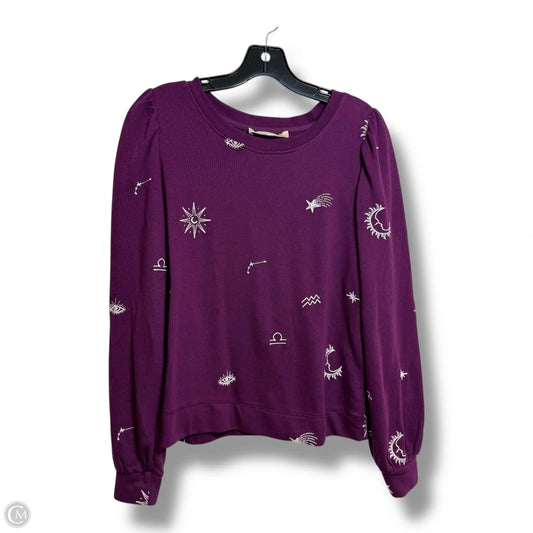 Top Long Sleeve Basic By Loft In Purple, Size: S