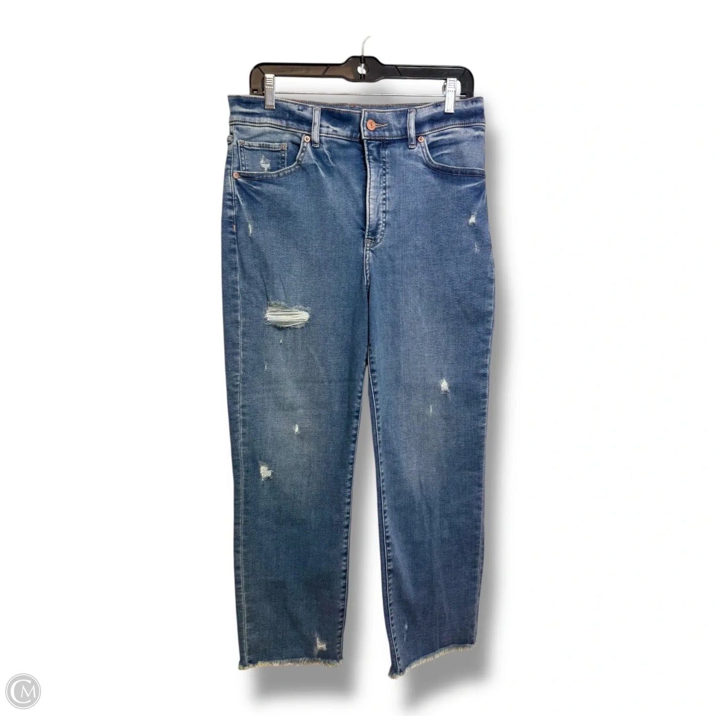 Jeans straight ankle high rise By Express In Blue Denim, Size: 10