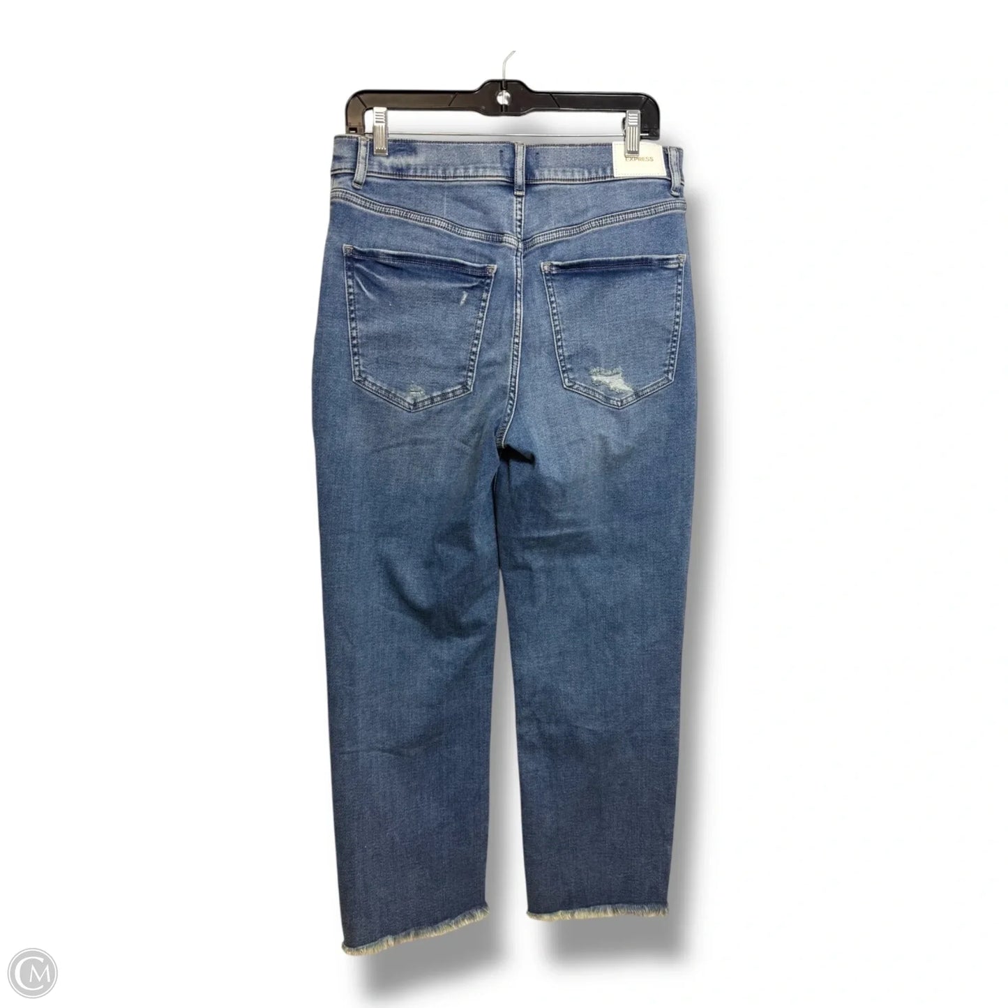 Jeans straight ankle high rise By Express In Blue Denim, Size: 10