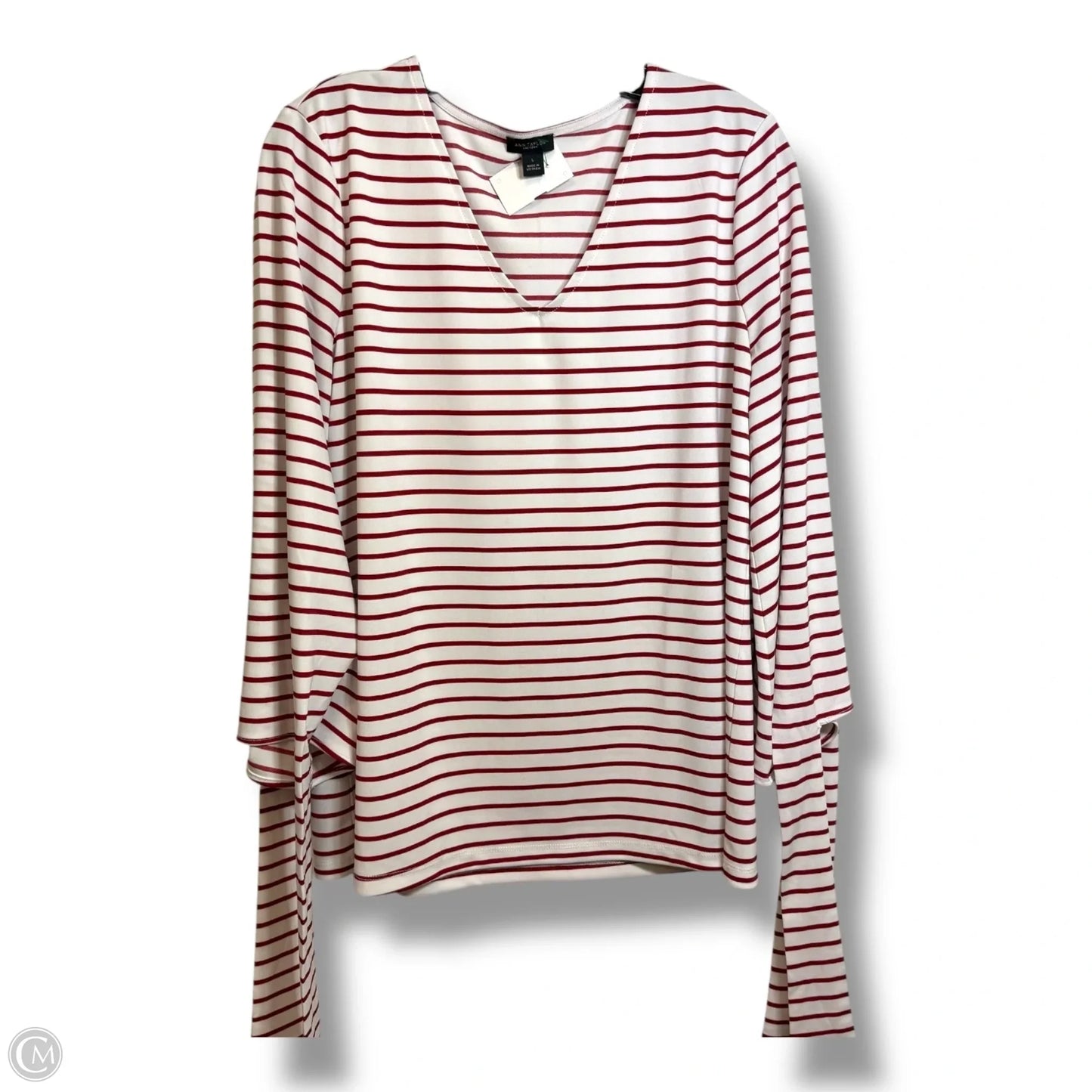 Top Long Sleeve By Ann Taylor In Striped Pattern, Size: L