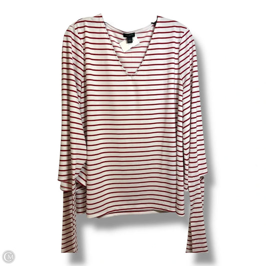 Top Long Sleeve By Ann Taylor In Striped Pattern, Size: L