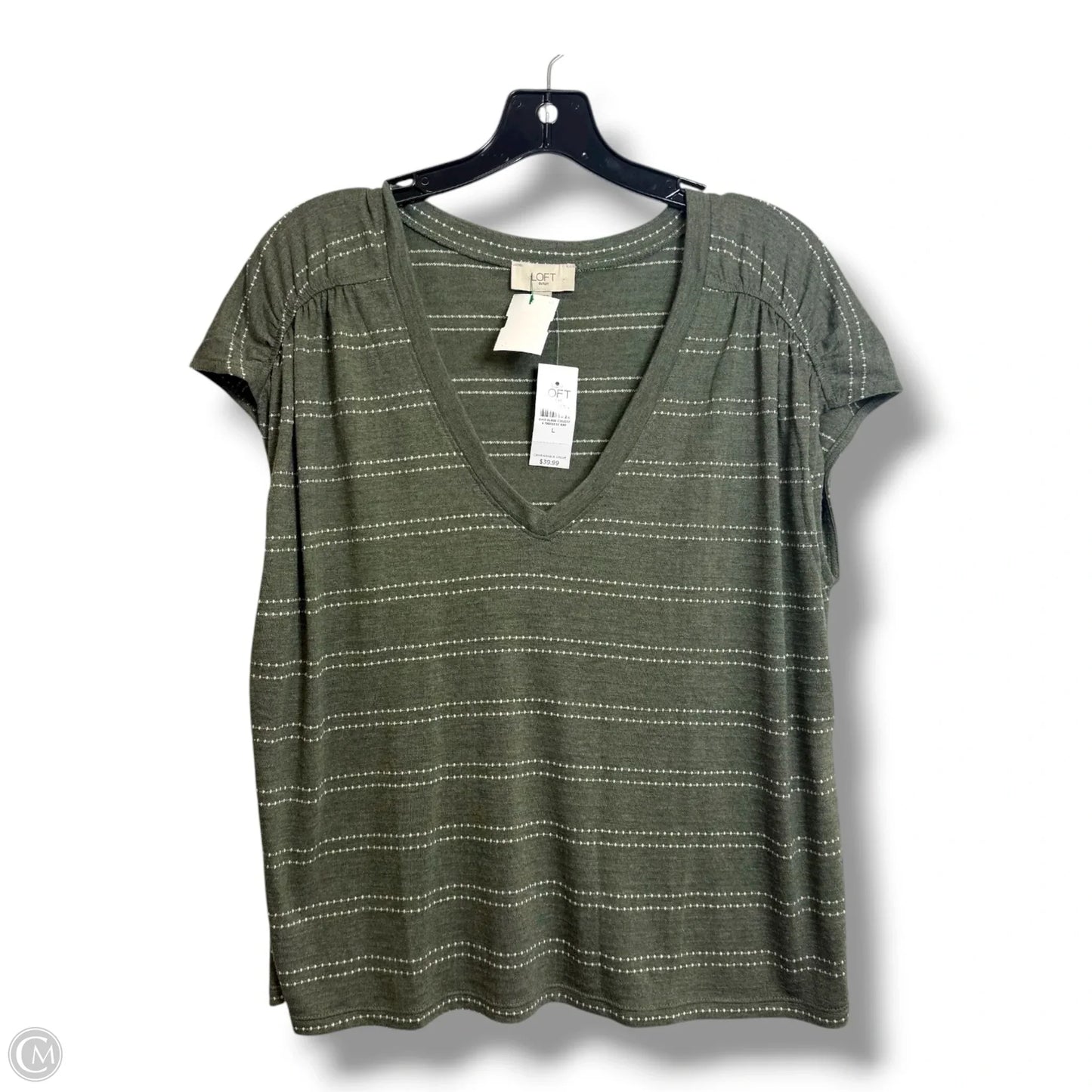 Top Sleeveless By Loft In Striped Pattern, Size: L