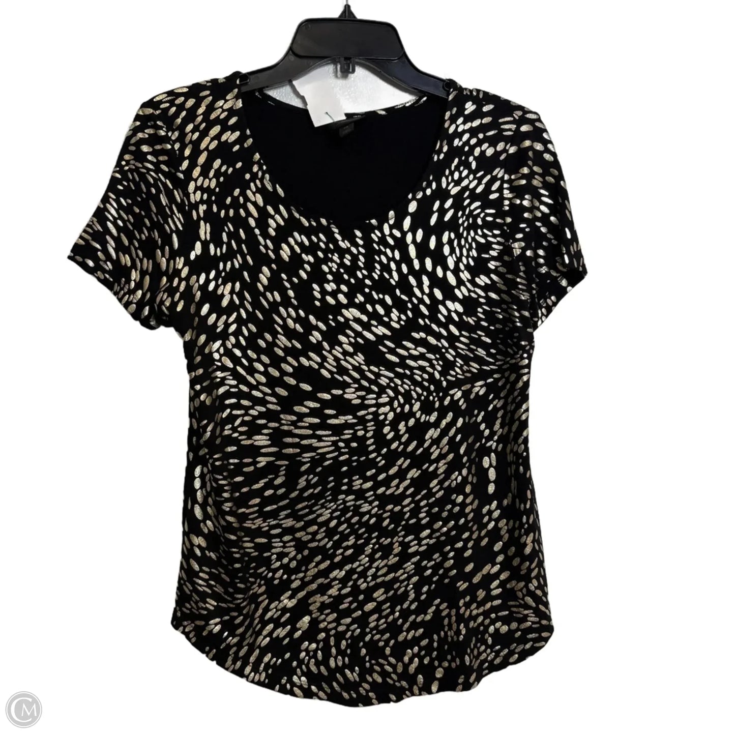 Top Short Sleeve Basic By Jm Collections In Black & Gold, Size: S