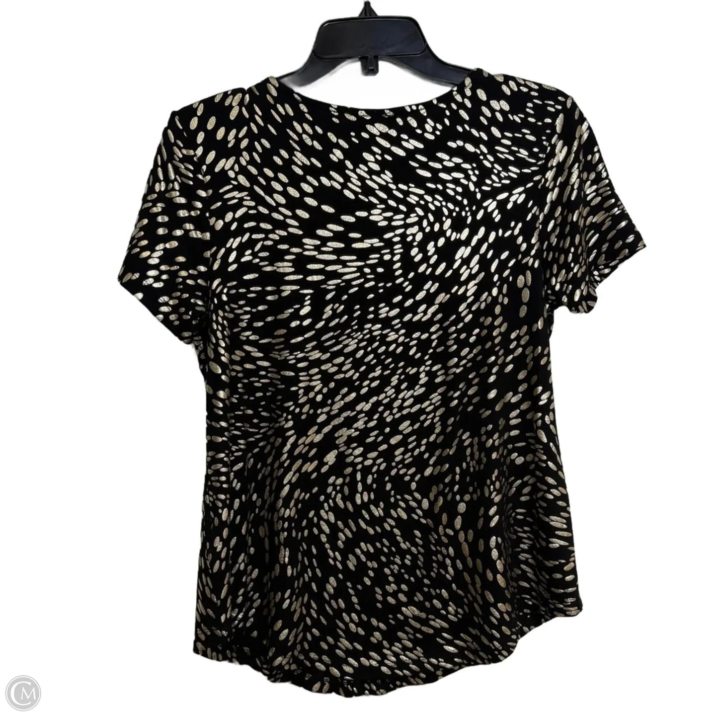 Top Short Sleeve Basic By Jm Collections In Black & Gold, Size: S