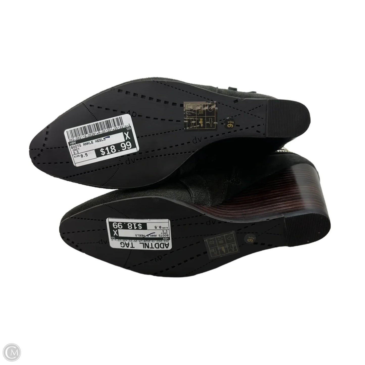 Boots Ankle Heels By Dv In Grey, Size: 9.5