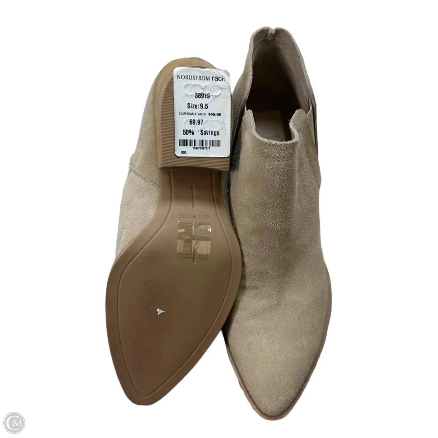 Boots Ankle Heels By Dv In Tan, Size: 9.5