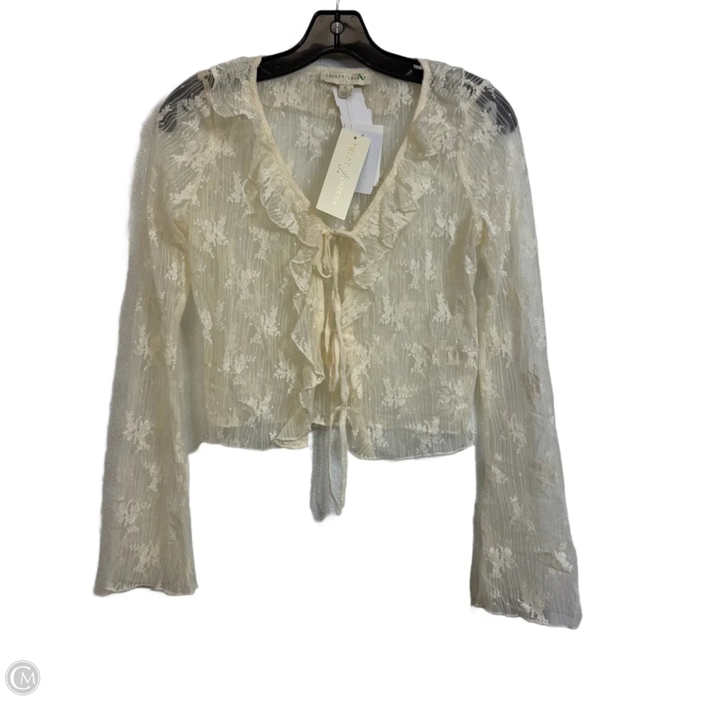 Top Long Sleeve By Clothes Mentor In Cream, Size: S