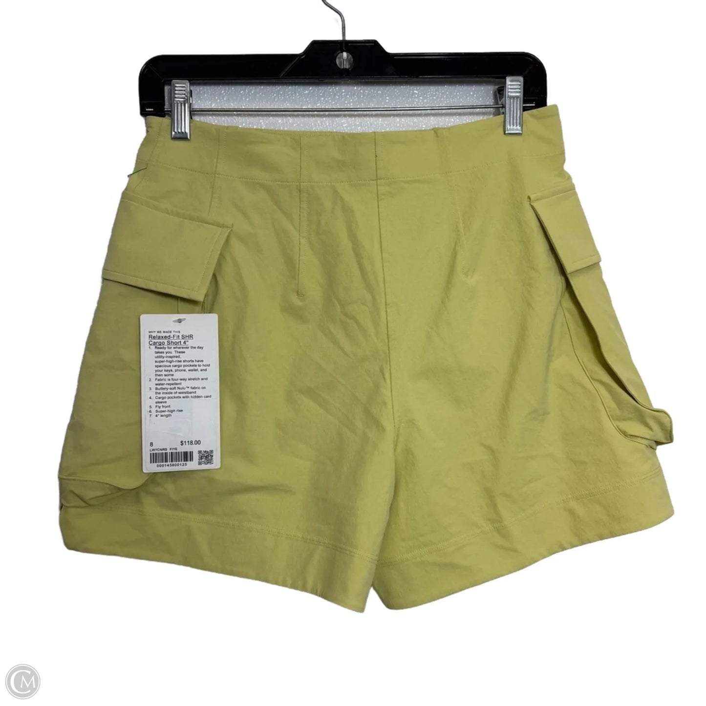 Athletic Shorts By Lululemon In Yellow, Size: 8
