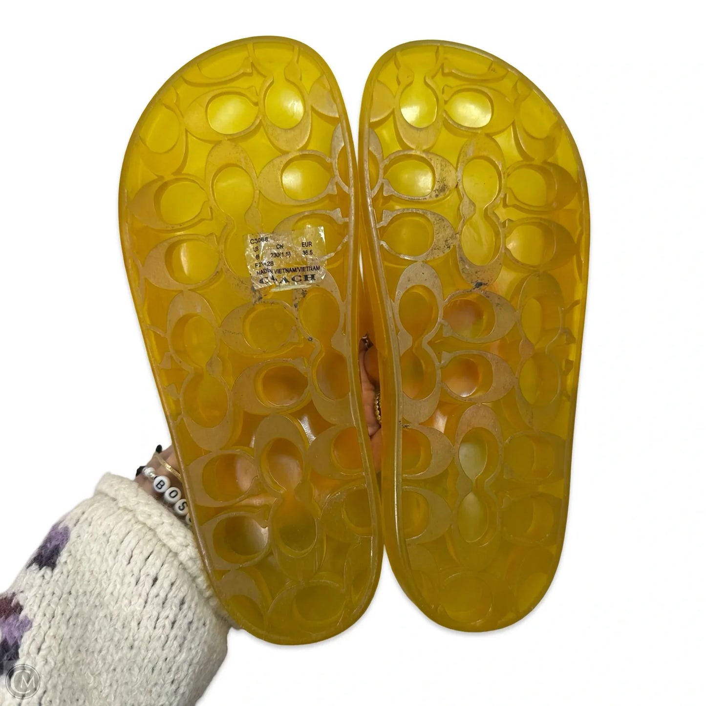 Sandals Designer By Coach In Yellow, Size: 6