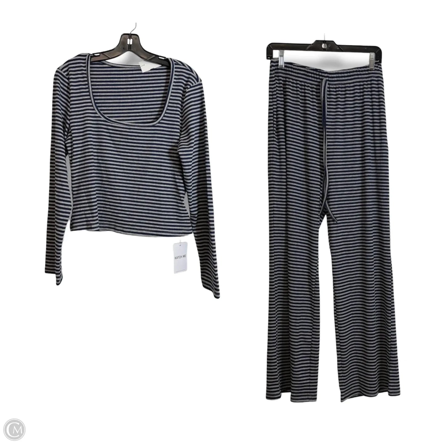 Lounge Set Pants By KATCH ME In Striped Pattern, Size: L