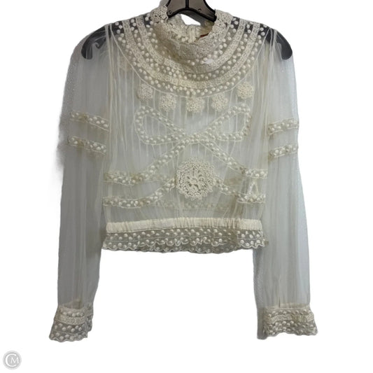 Forever Romance Blouse Top Long Sleeve Basic By Free People In Cream, Size: Xs