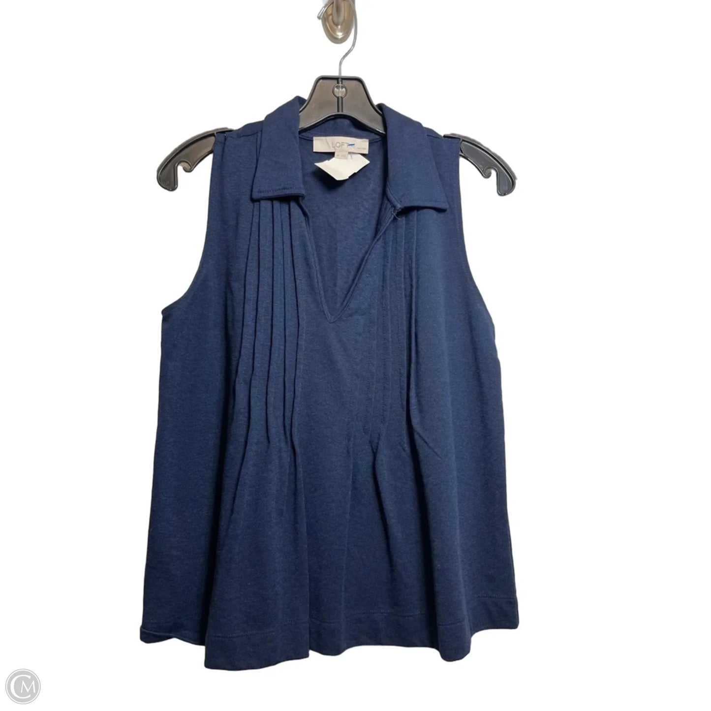 Top Sleeveless By Loft In Navy, Size: Sp