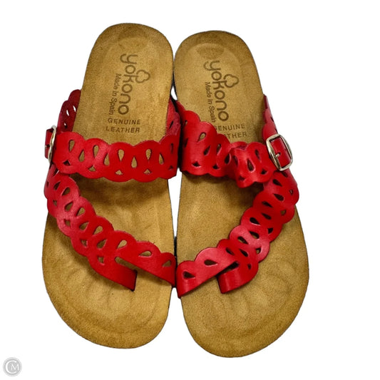 Sandals Flats By Clothes Mentor In Red, Size: 8