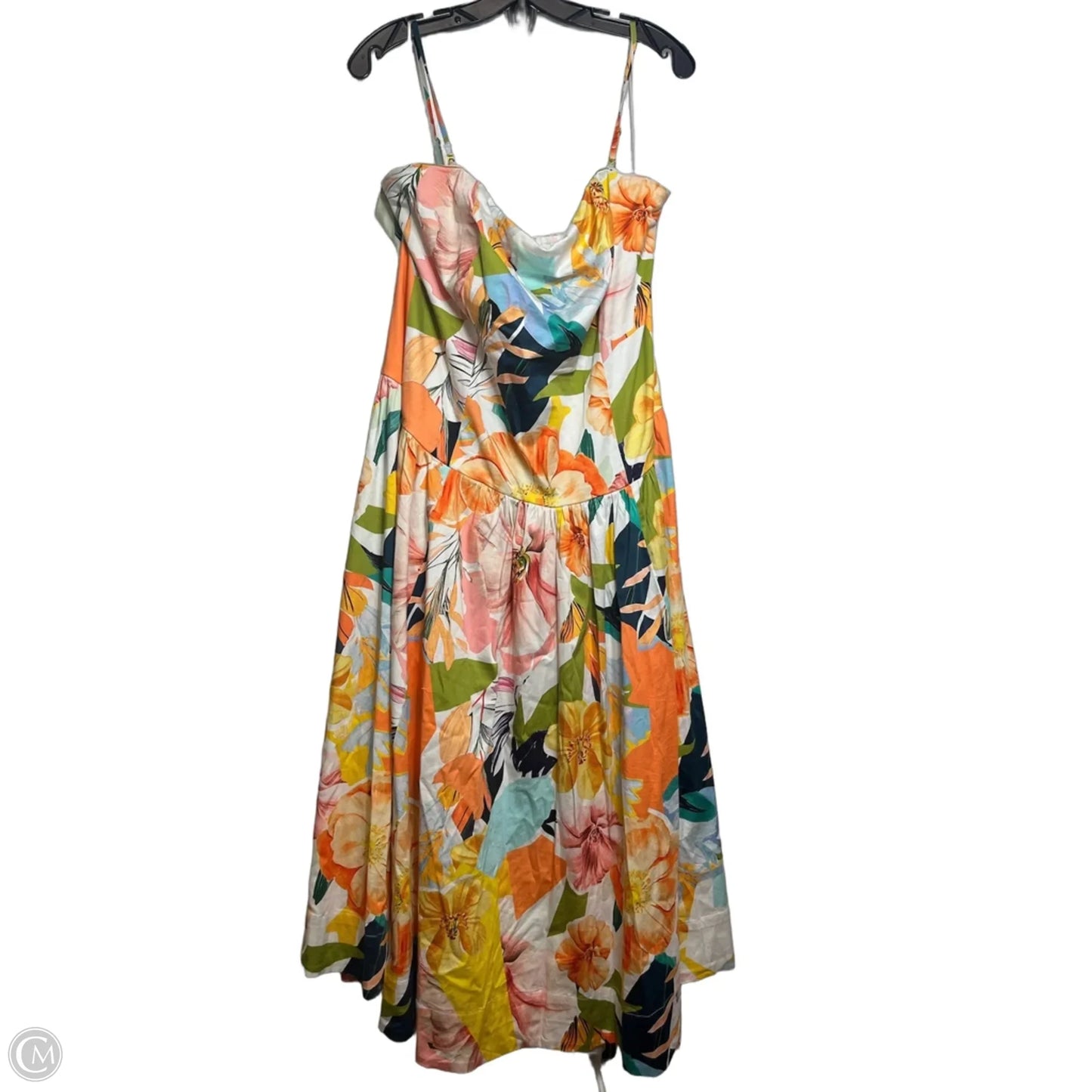 Dress Casual Midi By Anthropologie In Floral Print, Size: 3x