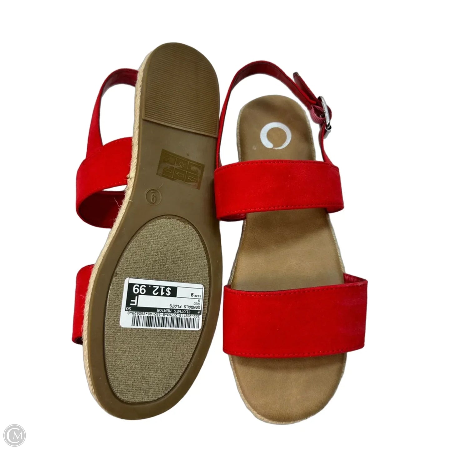 Sandals Flats By Clothes Mentor In Red, Size: 9