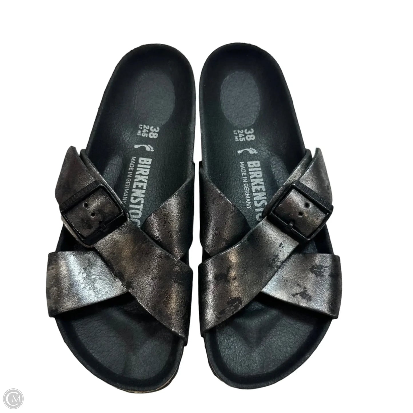 Sandals Flats By Birkenstock In Black, Size: 7