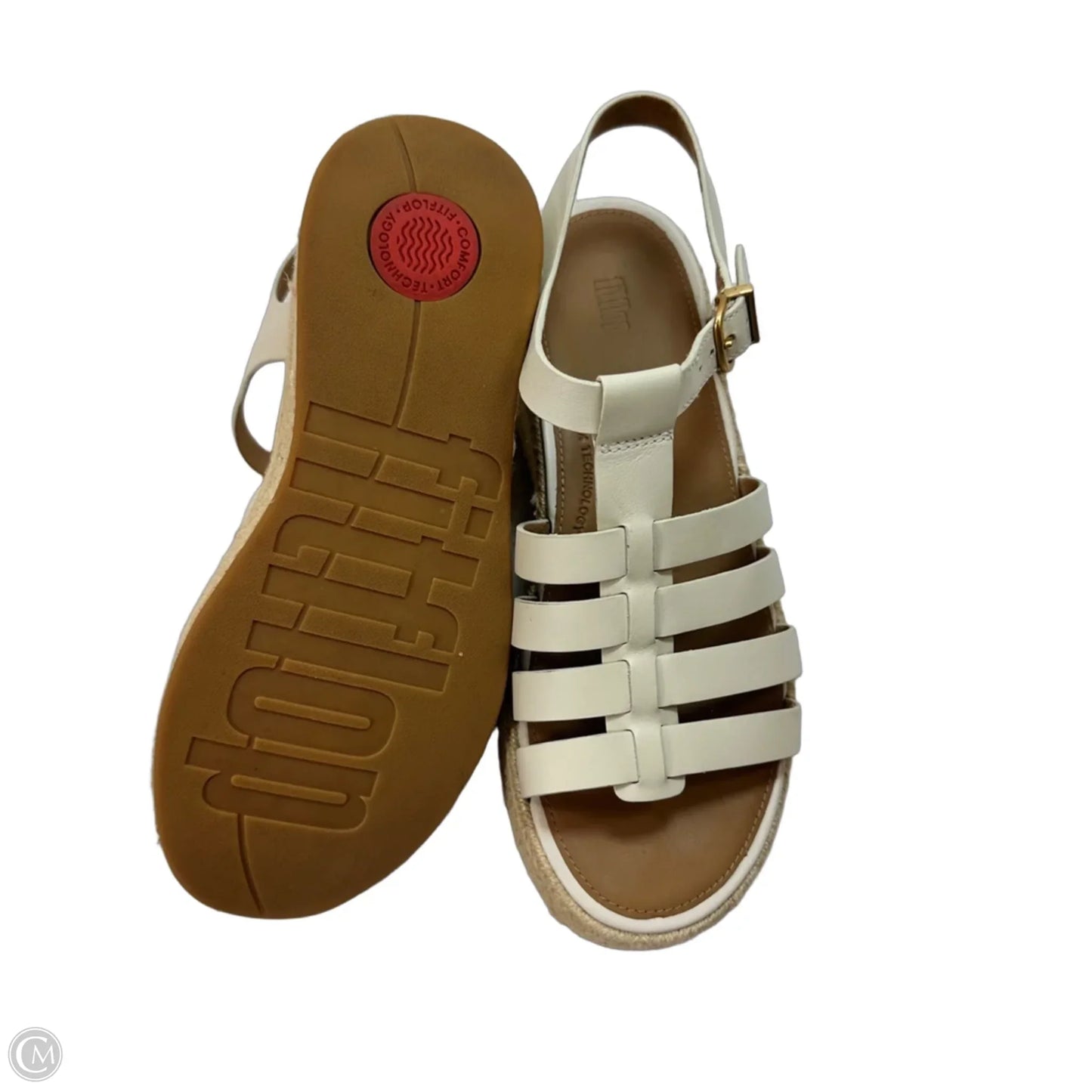 Sandals Heels Platform By Fitflop In Cream, Size: 7.5