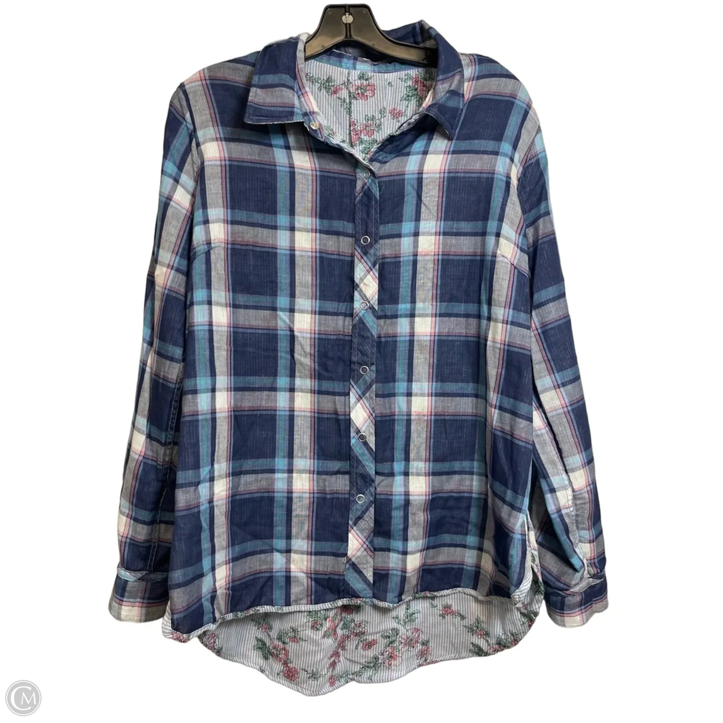 Reversible Top Long Sleeve By Velvet Heart In Blue Denim, Size: L