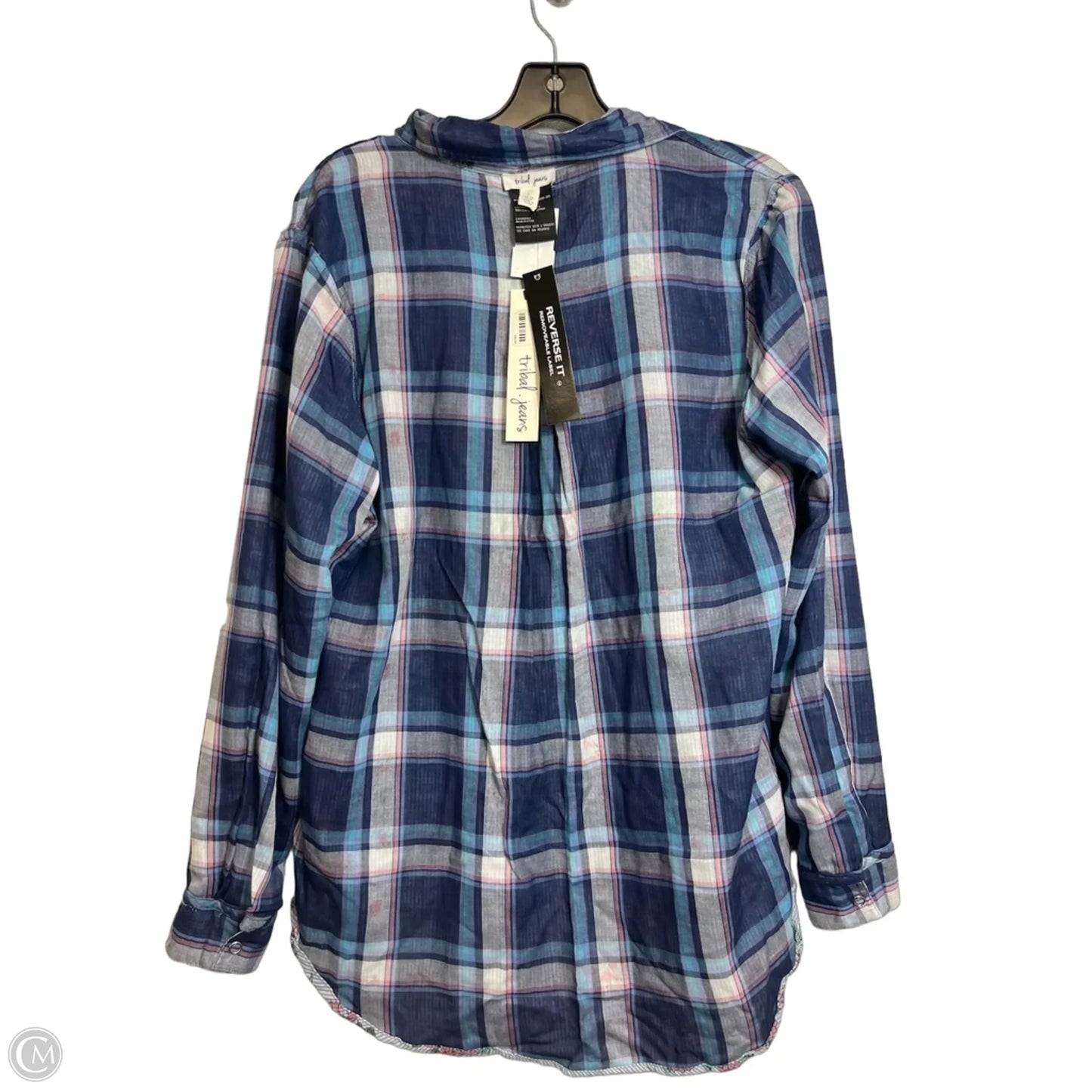 Reversible Top Long Sleeve By Velvet Heart In Blue Denim, Size: L