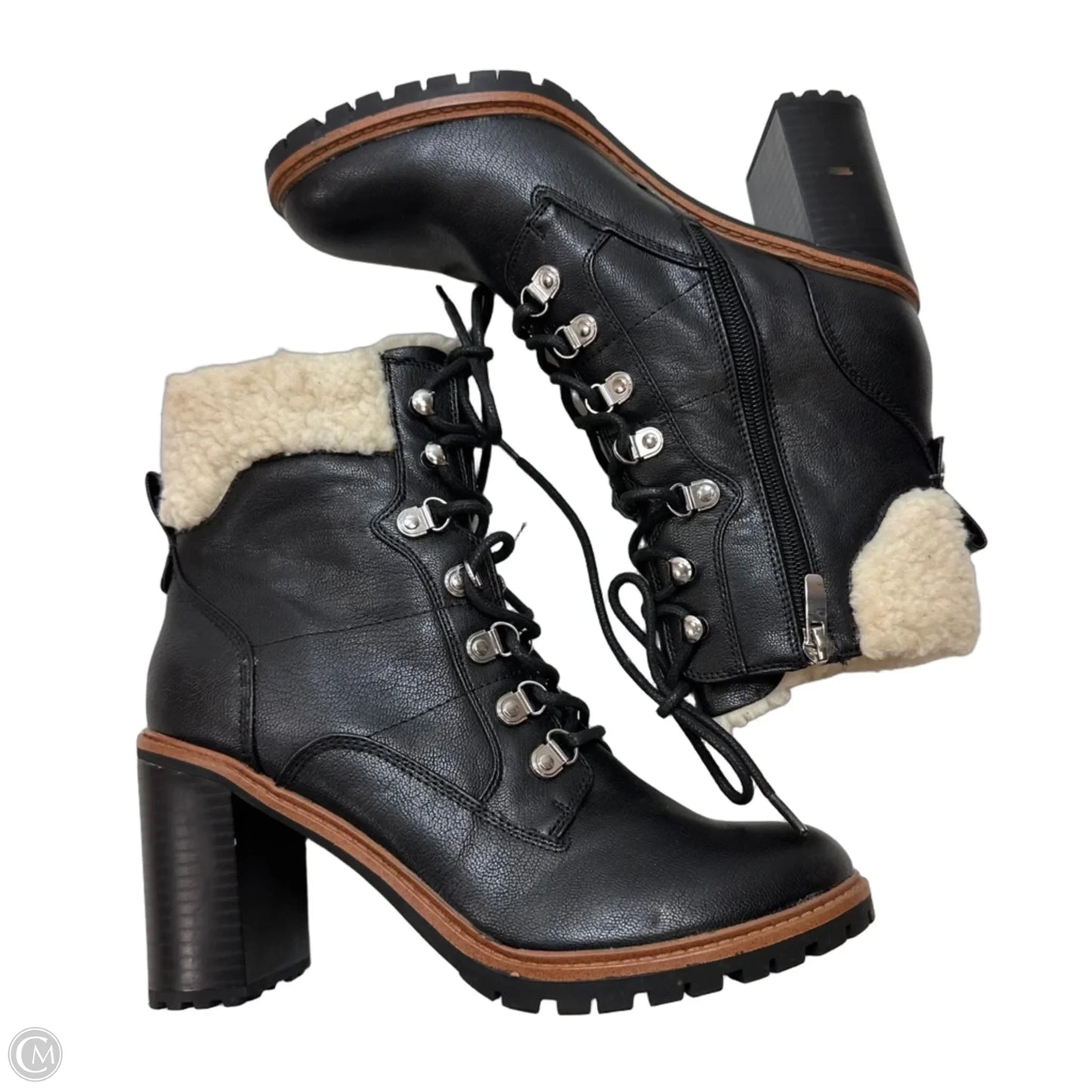 Boots Ankle Heels By Nine West In Black, Size: 9