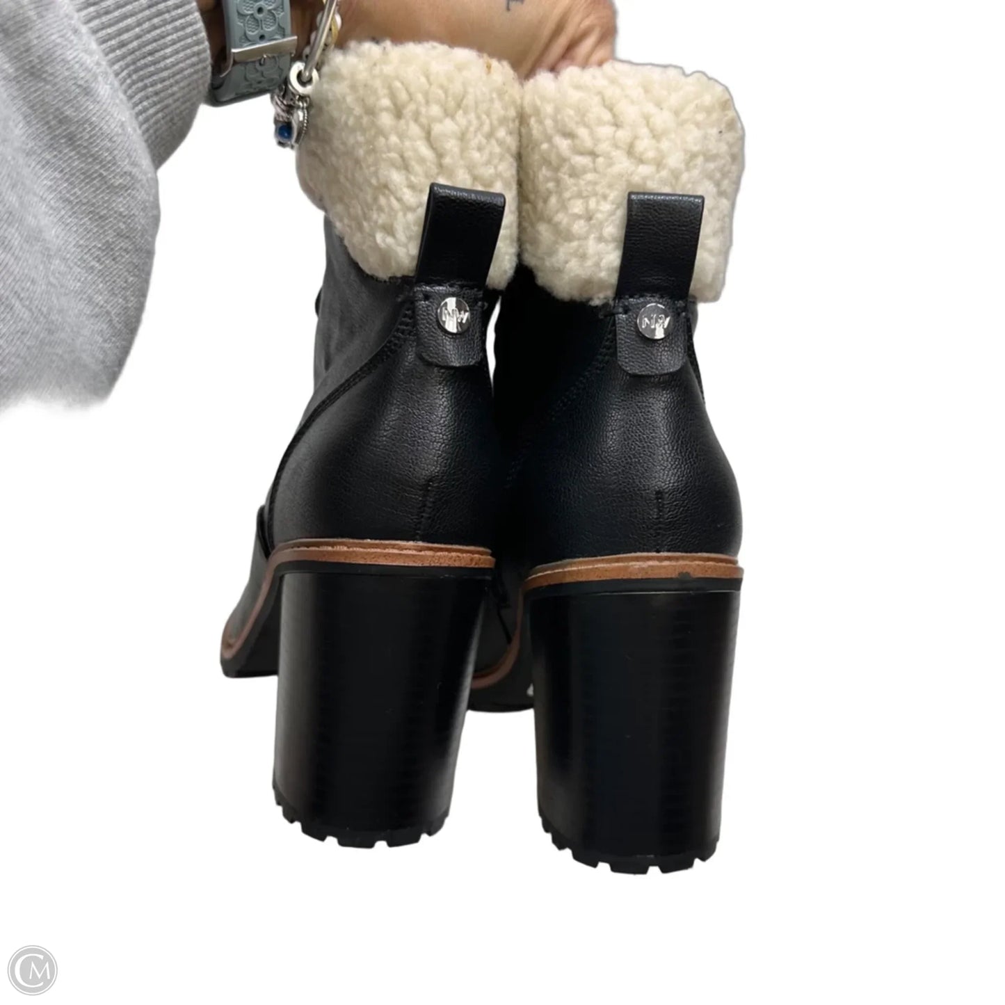 Boots Ankle Heels By Nine West In Black, Size: 9