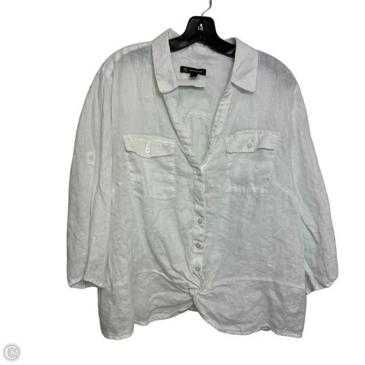 Top 3/4 Sleeve By Inc In White, Size: 2x