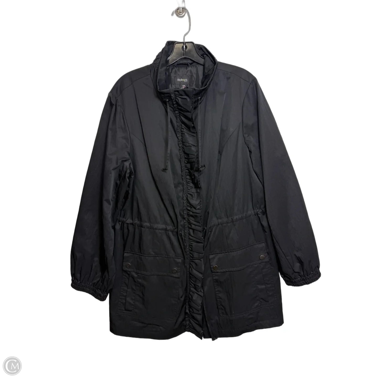 Coat Raincoat By Style And Company In Black, Size: 16