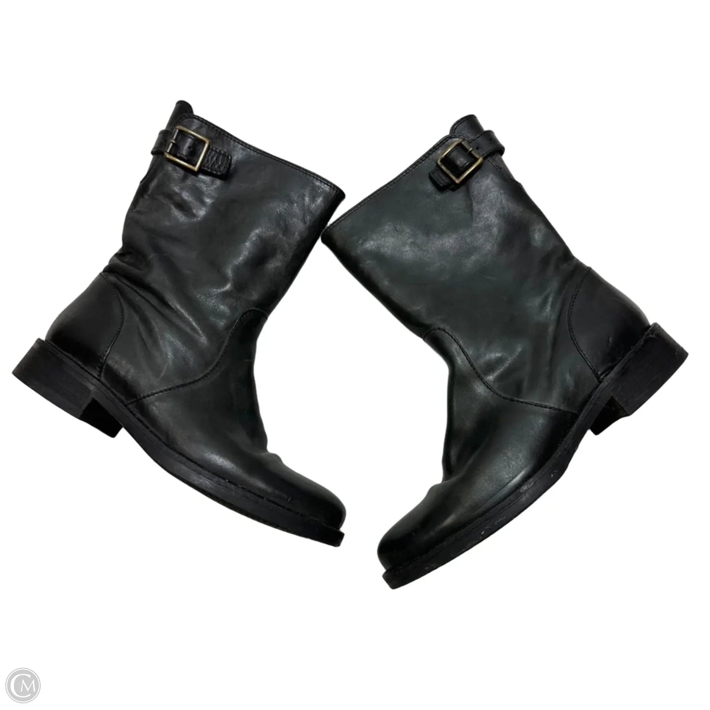 Leather Boots Ankle Flats By J. Crew In Black, Size: 8