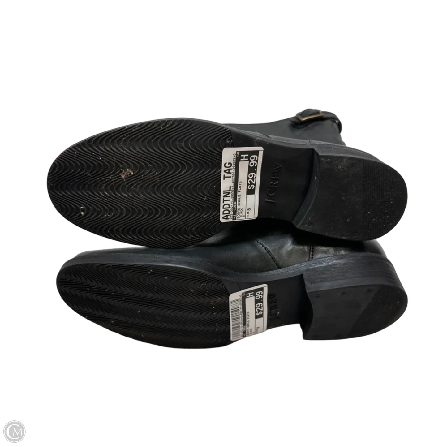 Leather Boots Ankle Flats By J. Crew In Black, Size: 8
