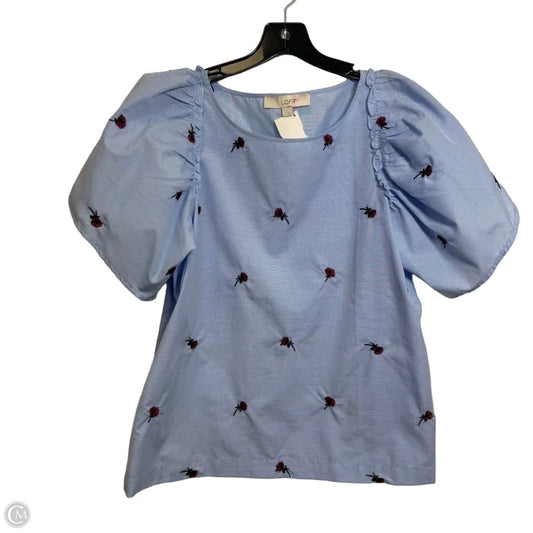 Top Short Sleeve By Loft In Blue, Size: S