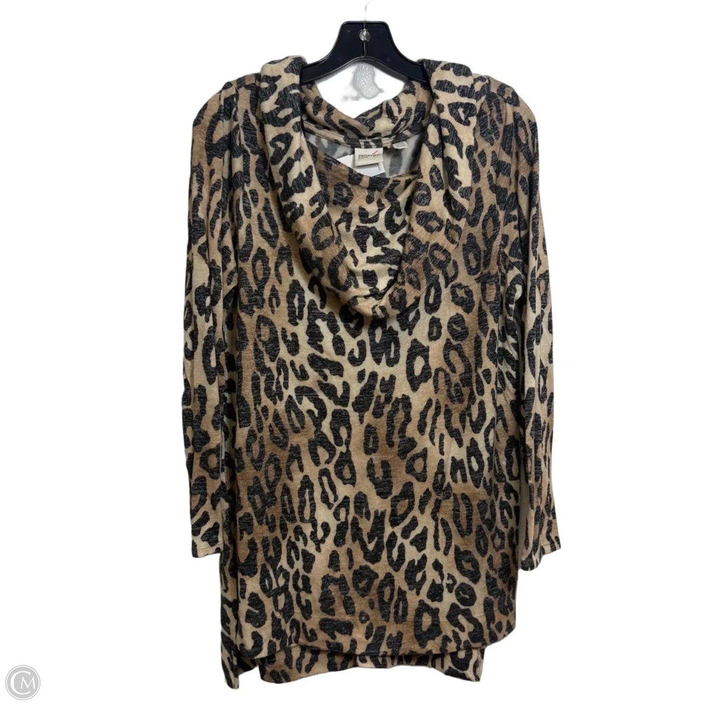 Top Long Sleeve By Chicos In Leopard Print, Size: L