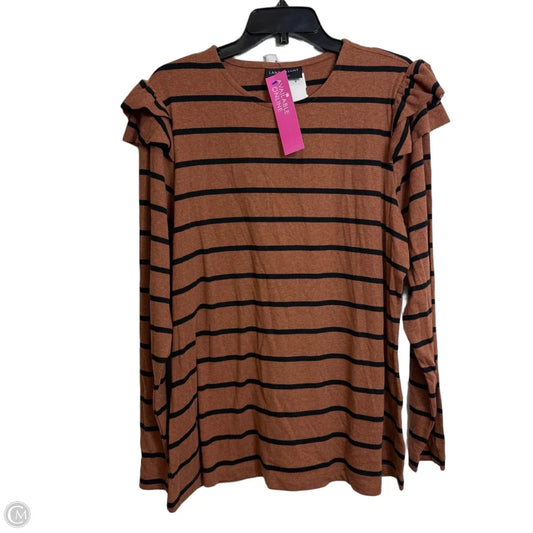 Top Long Sleeve By Lane Bryant In Striped Pattern, Size: 22