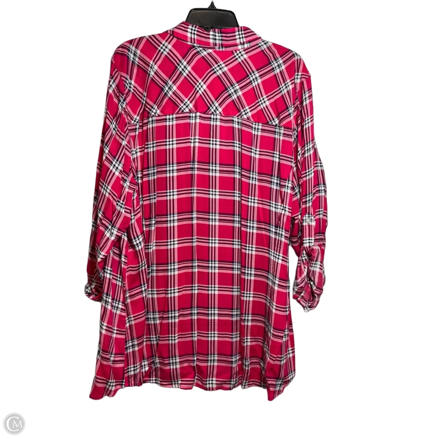 Top Long Sleeve By Torrid In Plaid Pattern, Size: 4x