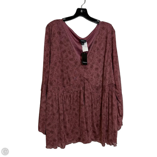 Top Long Sleeve By Torrid In Maroon, Size: 4