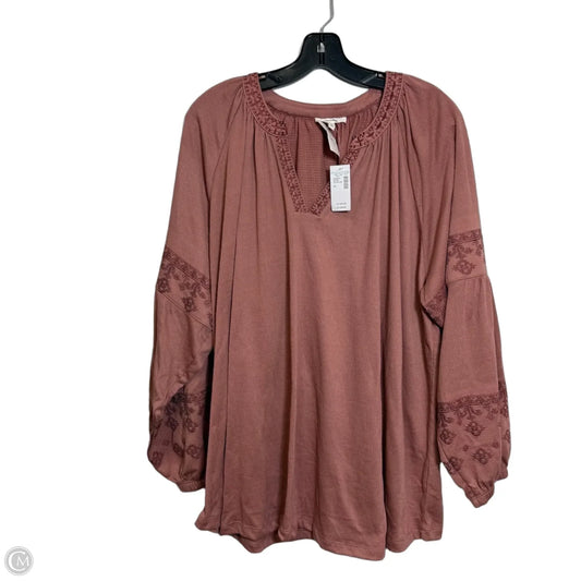 Top Long Sleeve By Maurices In Maroon, Size: 3x