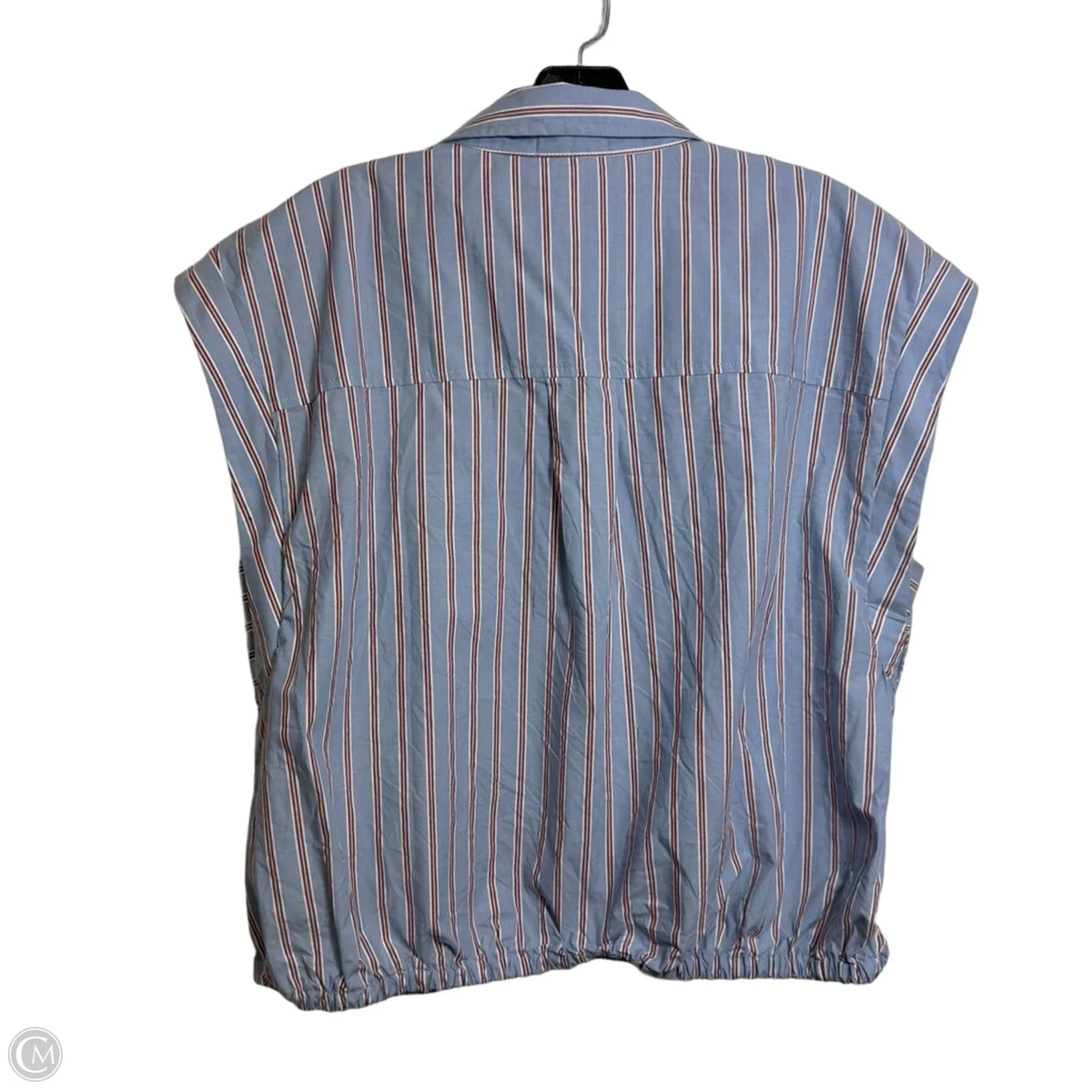 Top Short Sleeve By Evereve In Striped Pattern, Size: L