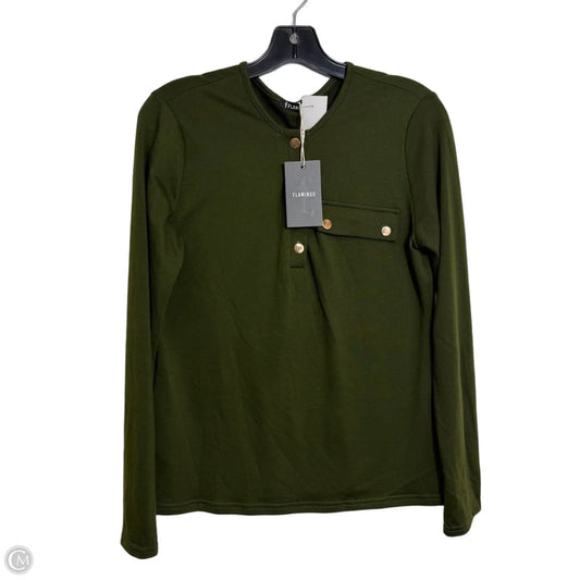 Top Long Sleeve By Flamingo Urban In Green, Size: L