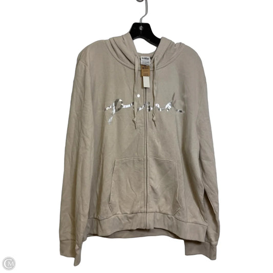 Sweatshirt Hoodie By Pink In Tan, Size: Xxl