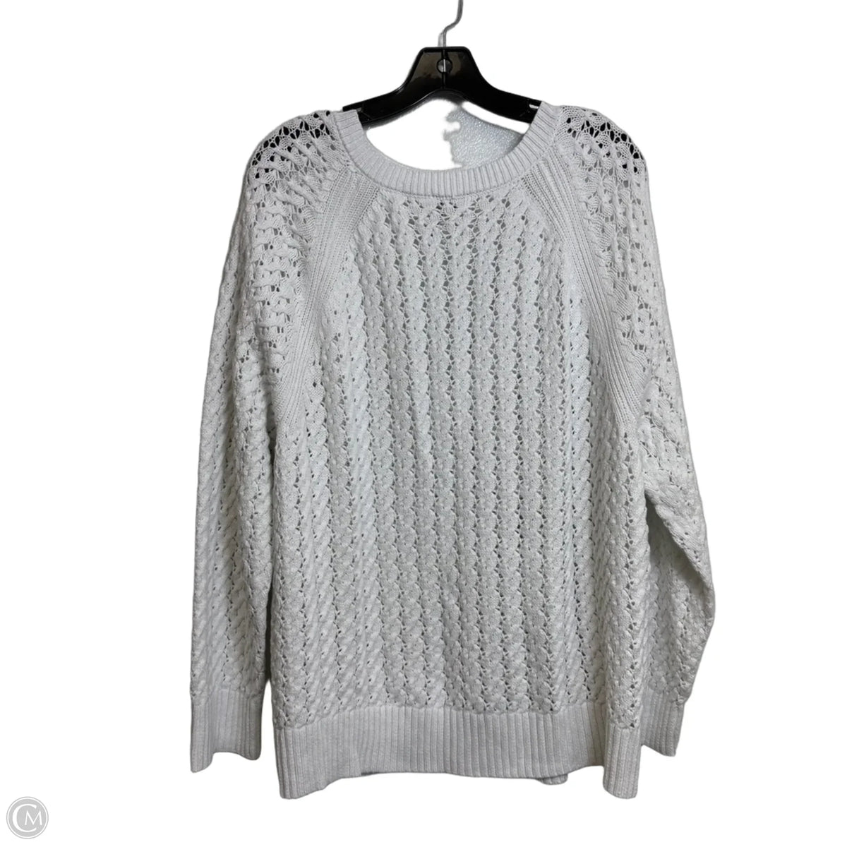 Sweater By Talbots In White, Size: 3x